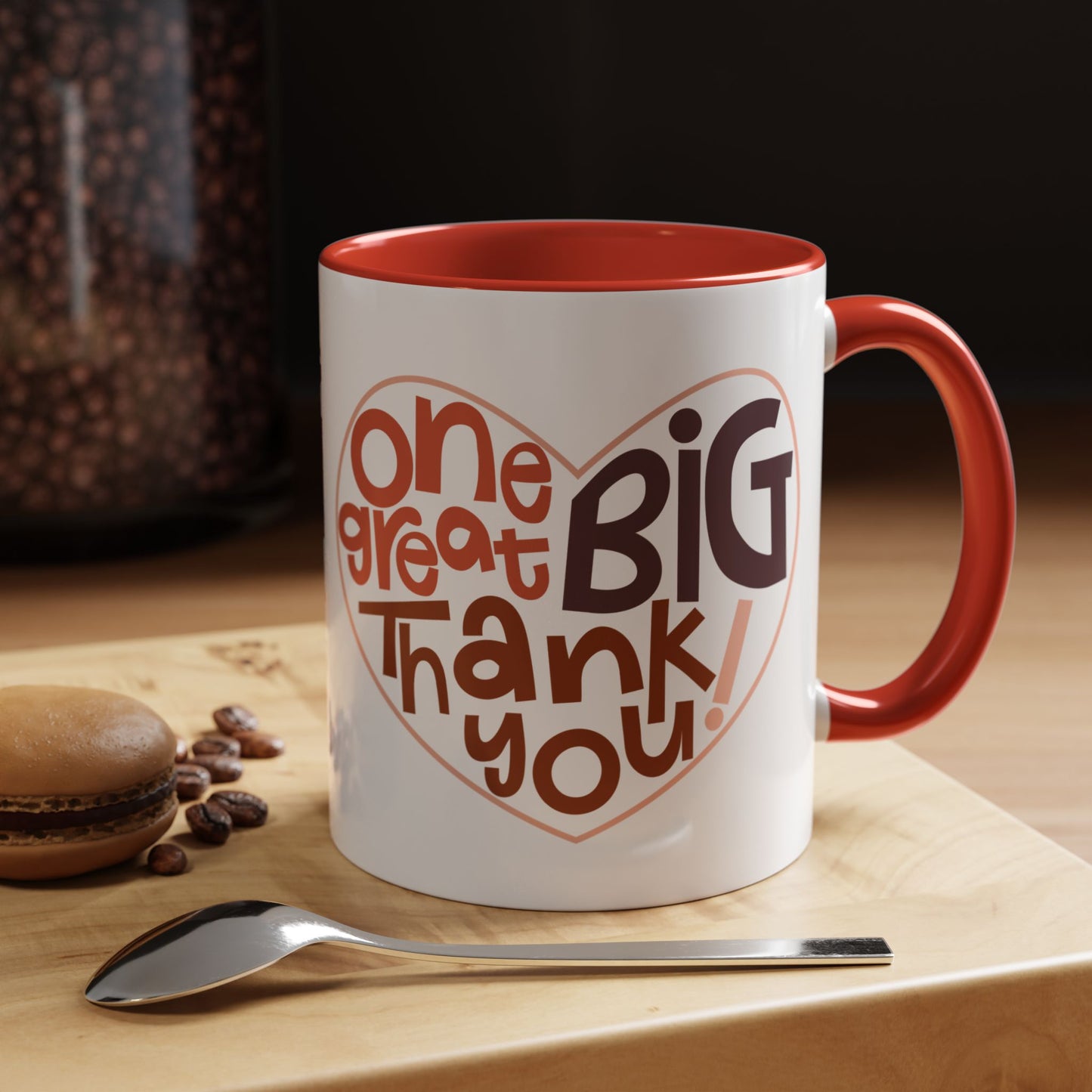 Thank You Accent Coffee Mug – One Great Big Thank You Design (11oz, 15oz)