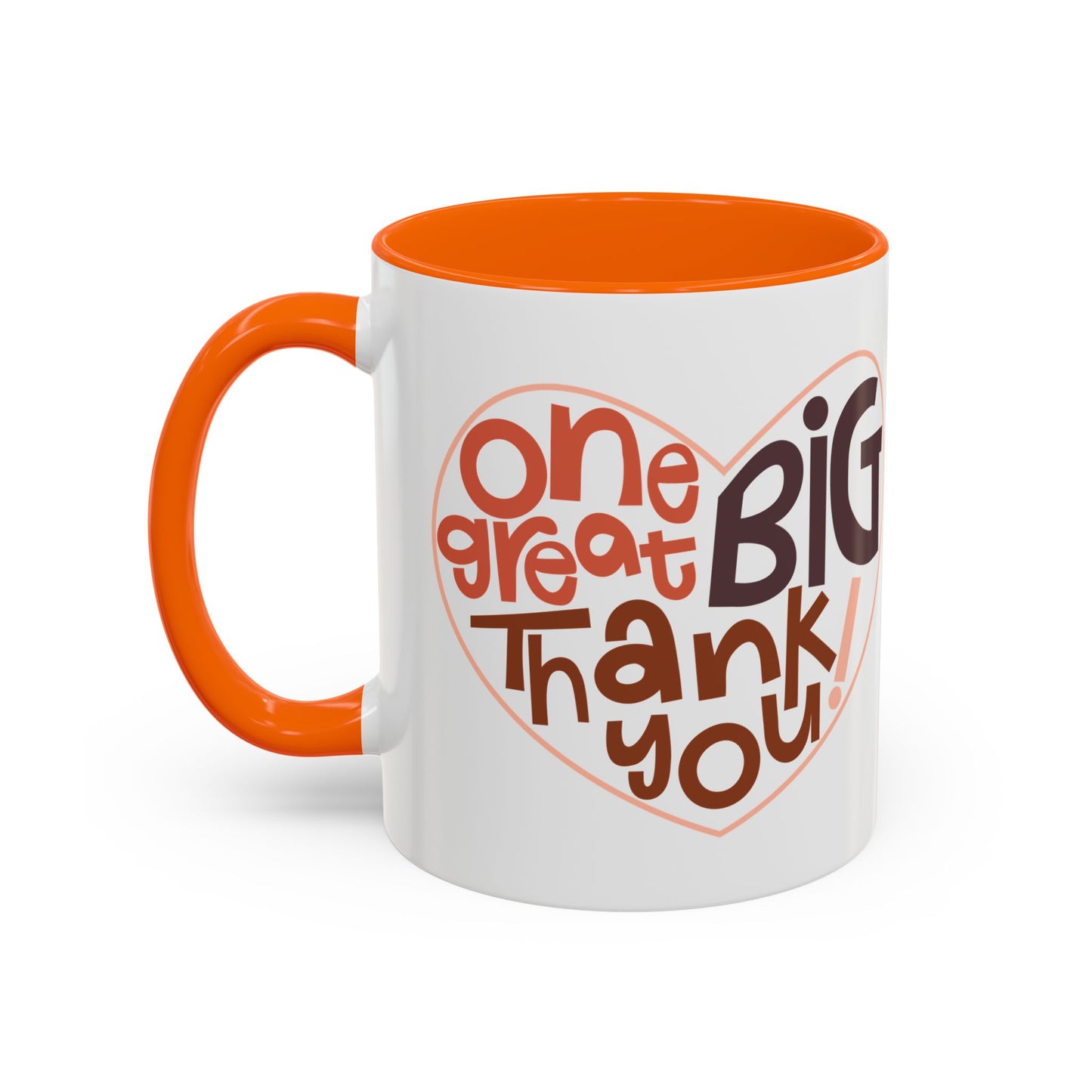 Thank You Accent Coffee Mug – One Great Big Thank You Design (11oz, 15oz)