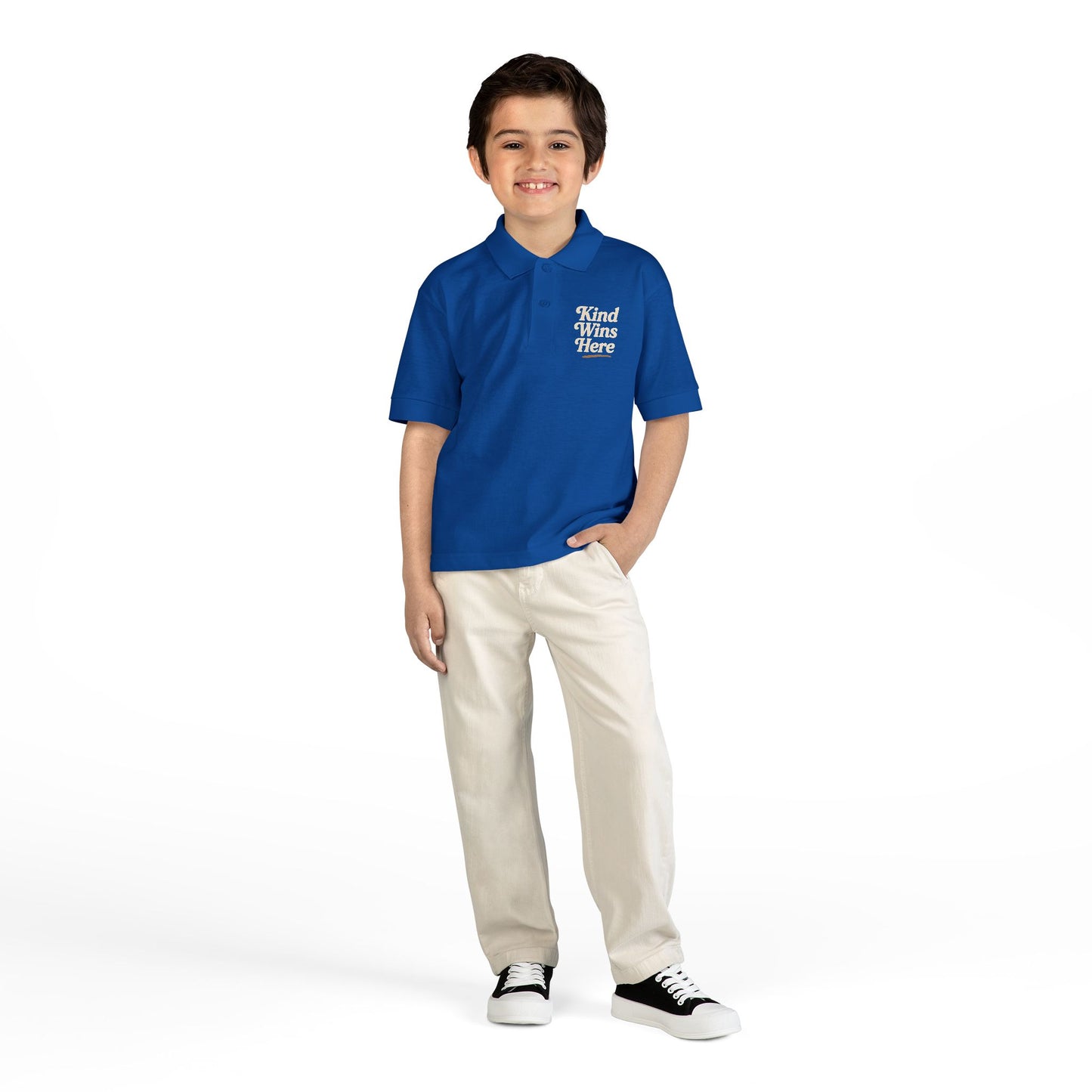 Kind Wins Here – Kids Classic Polo Shirt