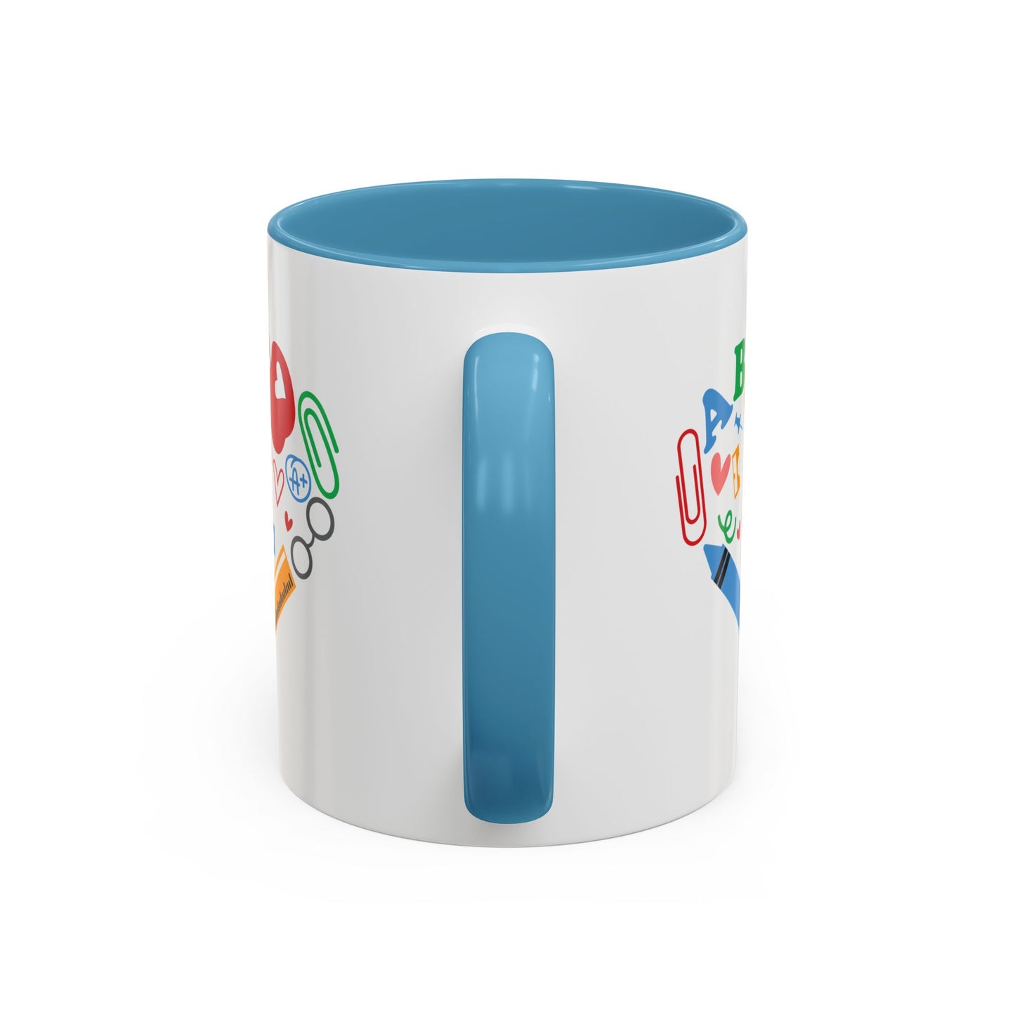 Back to School Teacher's Heart Coffee Mug - Colorful Classroom Design