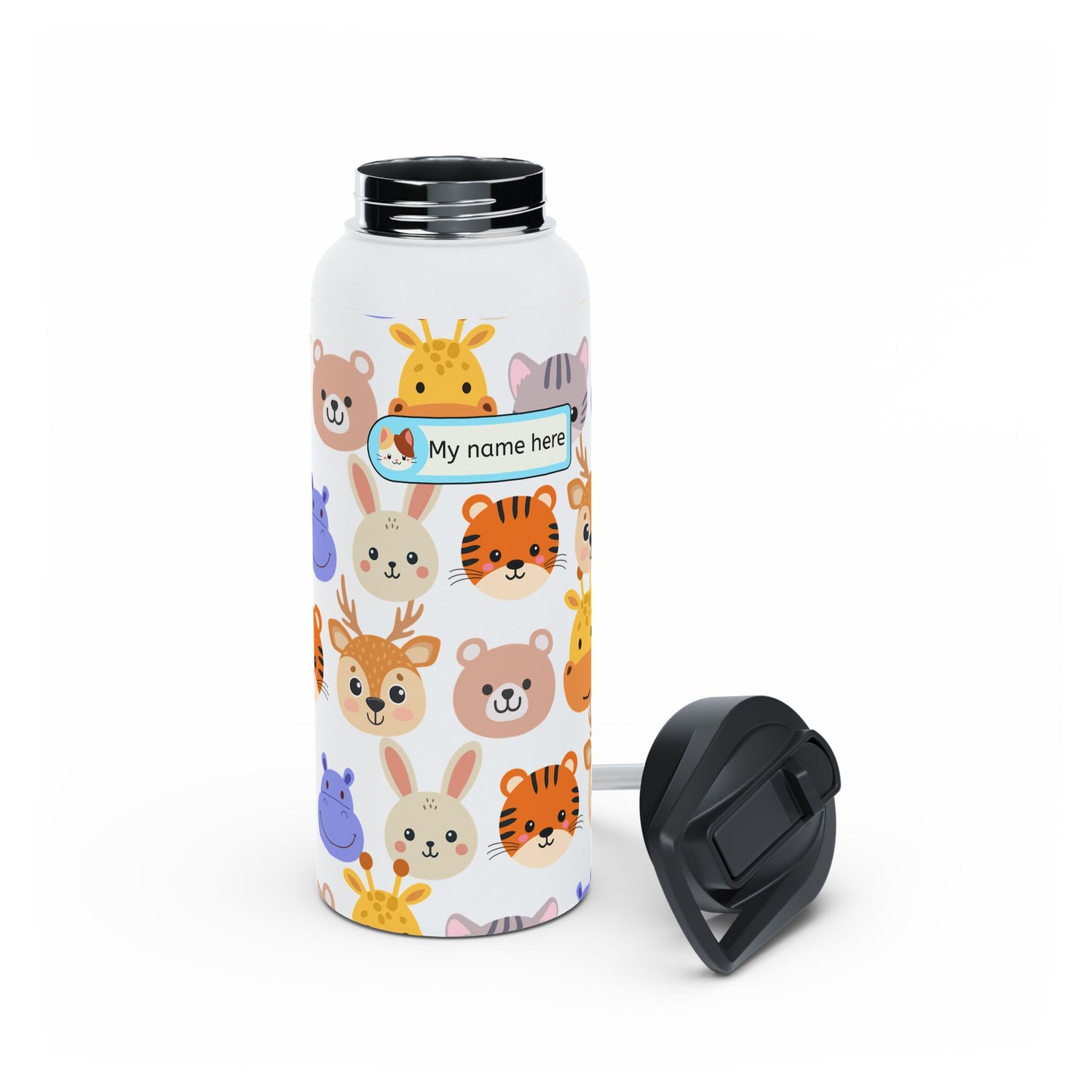 Personalized Animal Print Water Bottle
