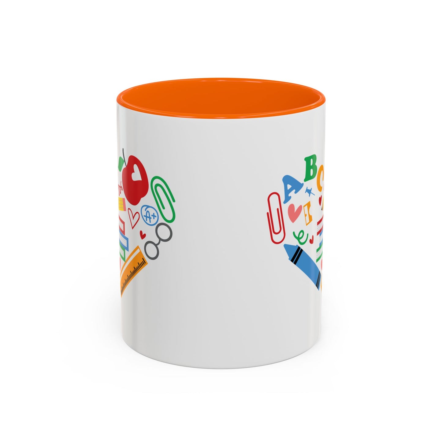 Back to School Teacher's Heart Coffee Mug - Colorful Classroom Design