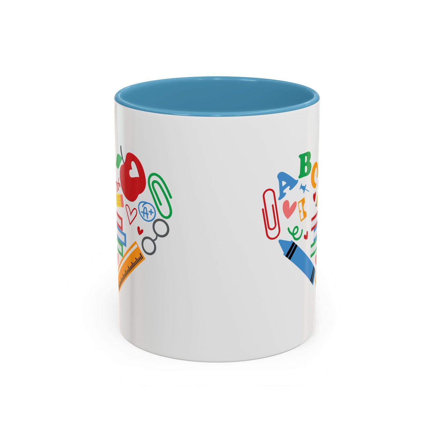 Back to School Teacher's Heart Coffee Mug - Colorful Classroom Design