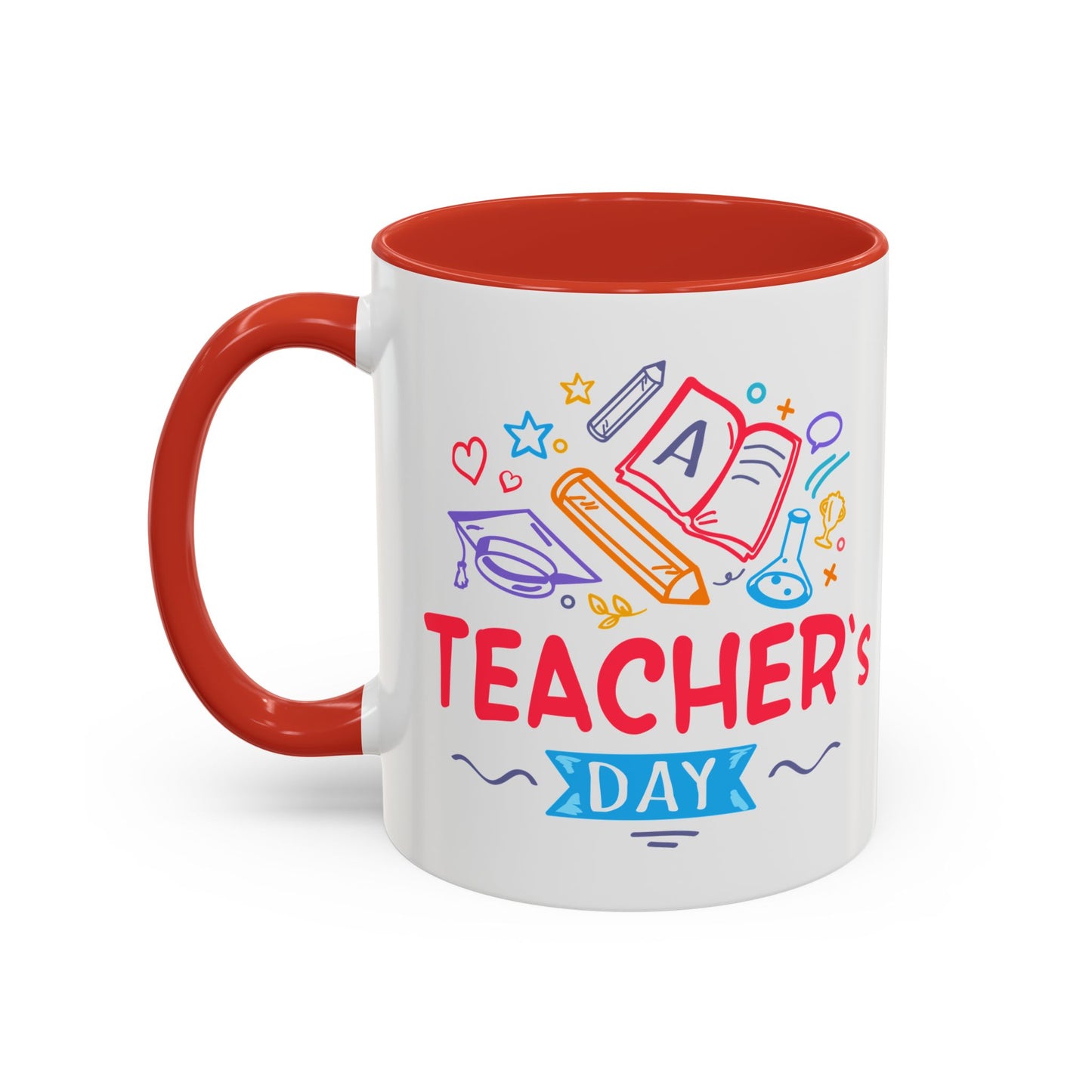 Teacher's Day Accent Coffee Mug - Celebrate Educators with Colorful Designs