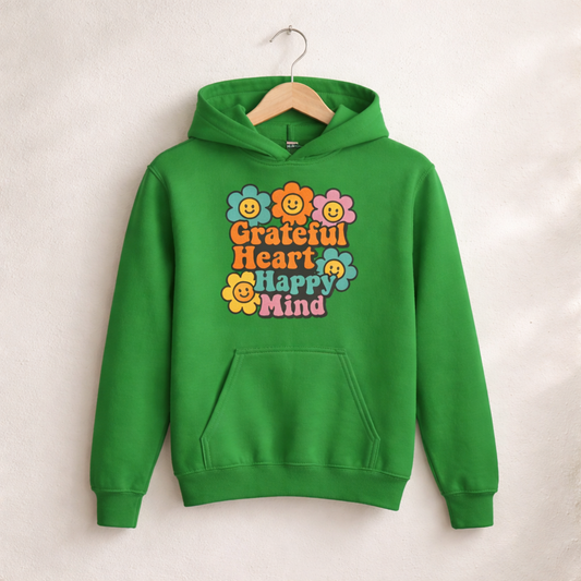 Grateful Heart, Happy Mind - Kids Classic Hoodie Sweatshirt
