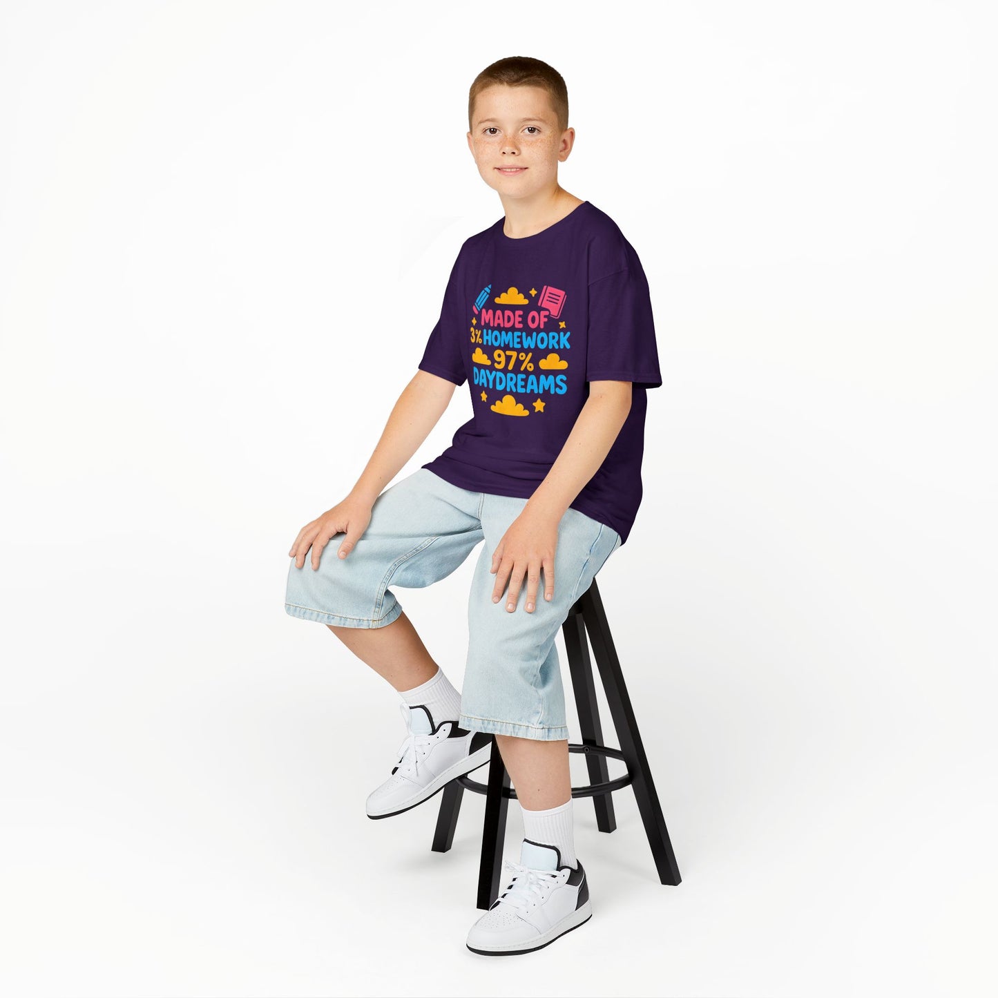 Made of 3% Homework & 97% Daydreams - Kids Classic Cotton T-Shirt