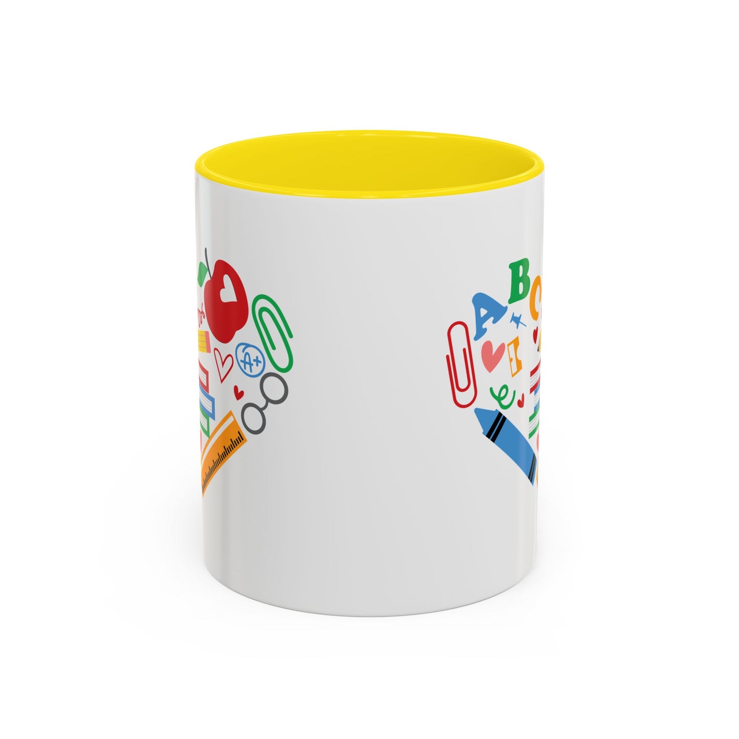 Back to School Teacher's Heart Coffee Mug - Colorful Classroom Design