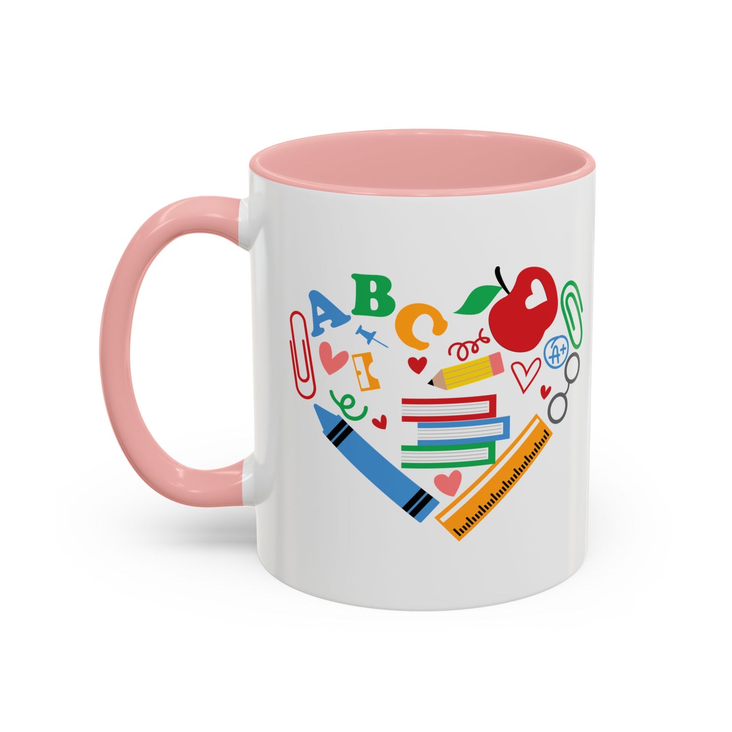 Back to School Teacher's Heart Coffee Mug - Colorful Classroom Design
