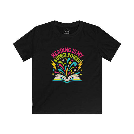 Reading Is My Super Power - Kids Soft Cotton T-Shirt