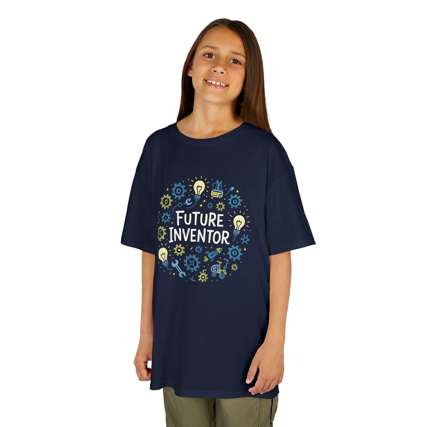 Kids Cute Blue & Yellow Gear Flower Wreath Tee