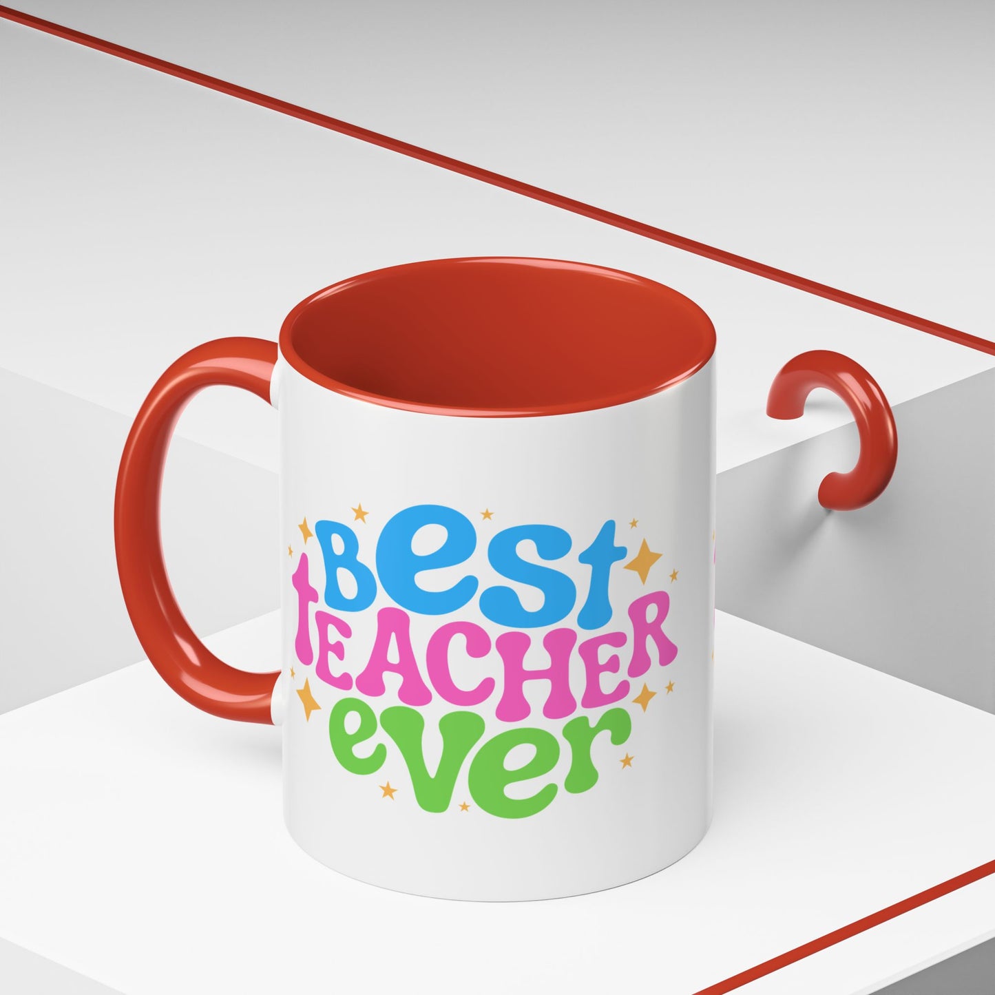 Best Teacher Ever Accent Coffee Mug - Perfect Gift for Educators | 11oz & 15oz