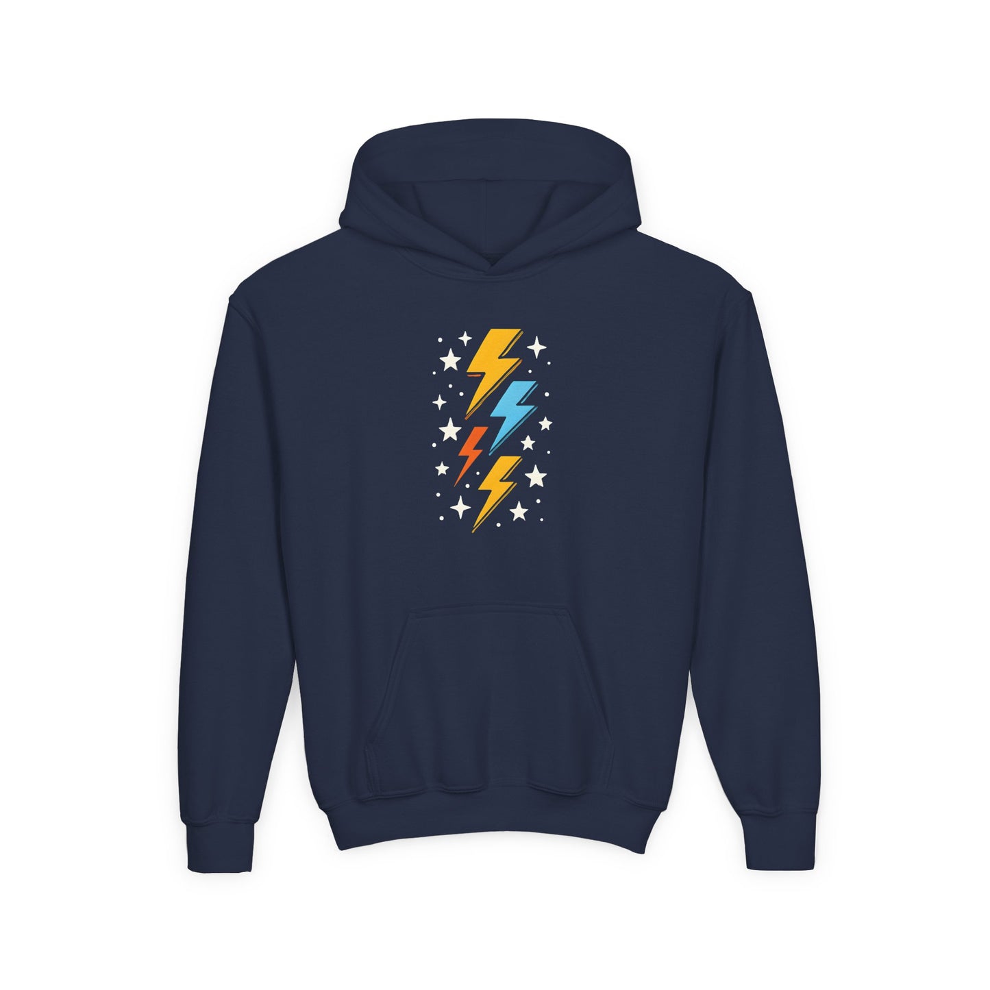 Retro Colorful Thunderbolt – Kids Classic Hoodie Sweatshirt
