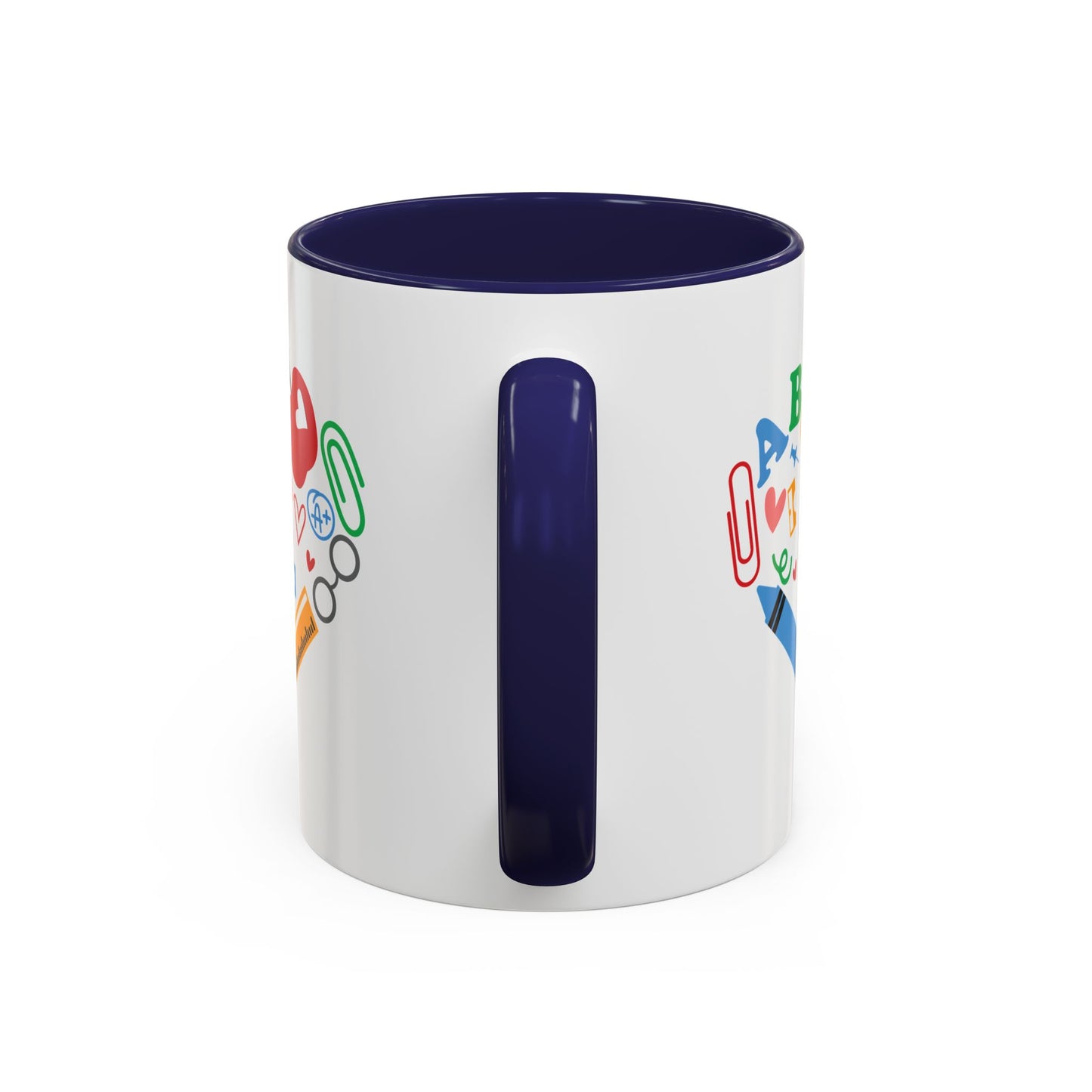 Back to School Teacher's Heart Coffee Mug - Colorful Classroom Design