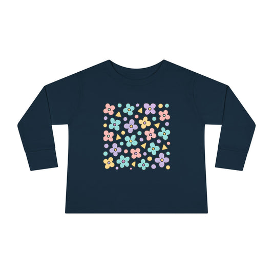 Pastel Ditsy Flower - Toddler Soft Long Sleeve T-Shirt