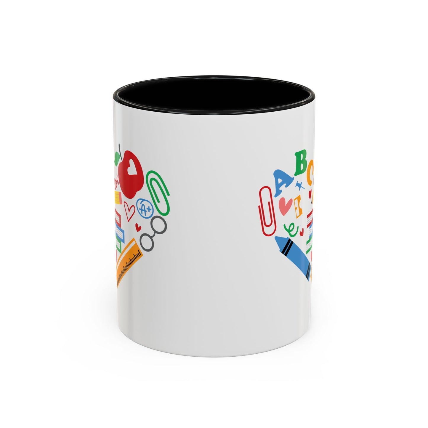 Back to School Teacher's Heart Coffee Mug - Colorful Classroom Design