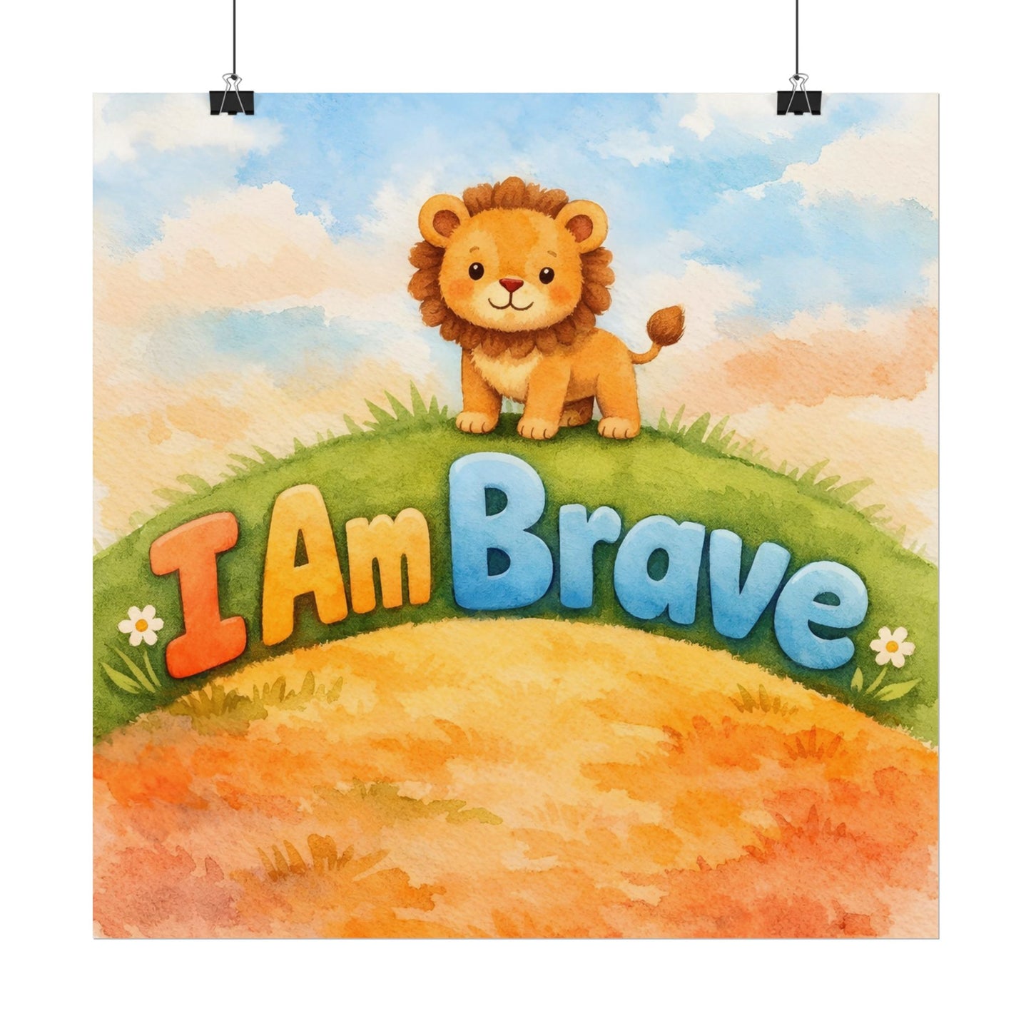 I Am Brave - Textured Watercolor Matte Poster
