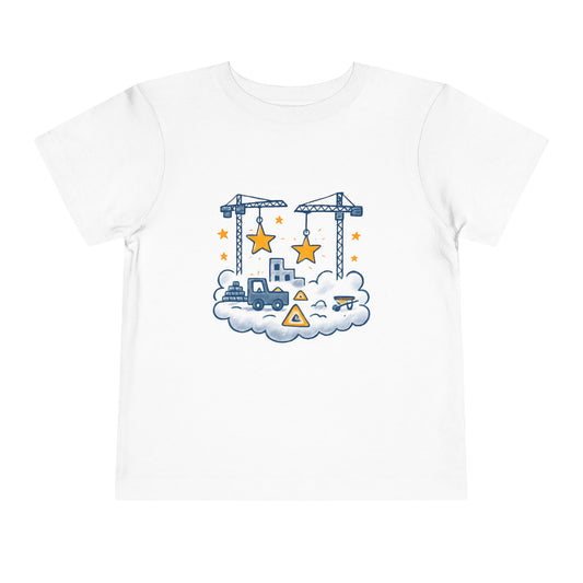 Construction Crane Stars Nursery Shirt – Toddler Soft Cotton T-Shirt