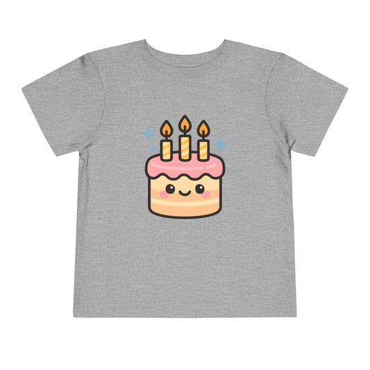 Cute Kawaii Birthday Cake – Toddler Soft Cotton T-Shirt