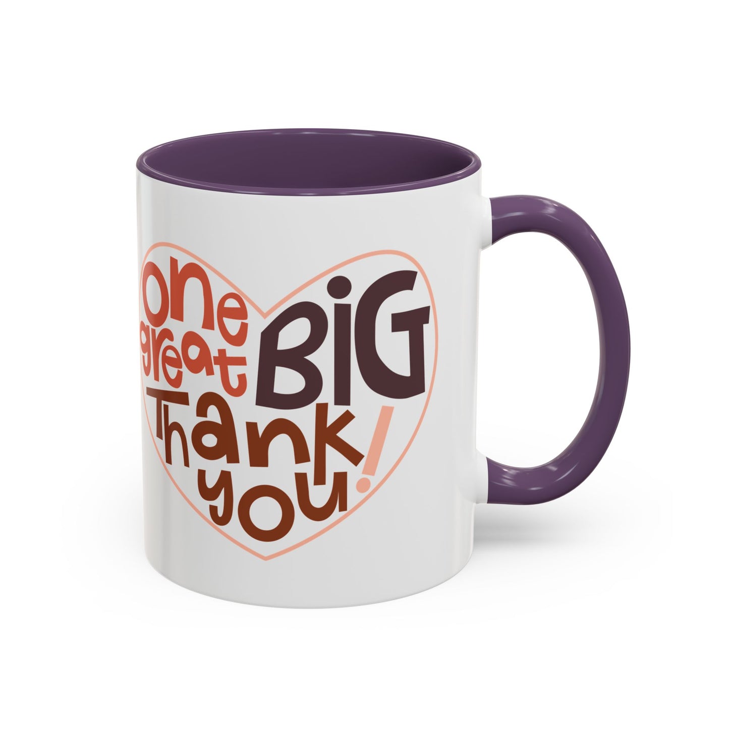 Thank You Accent Coffee Mug – One Great Big Thank You Design (11oz, 15oz)