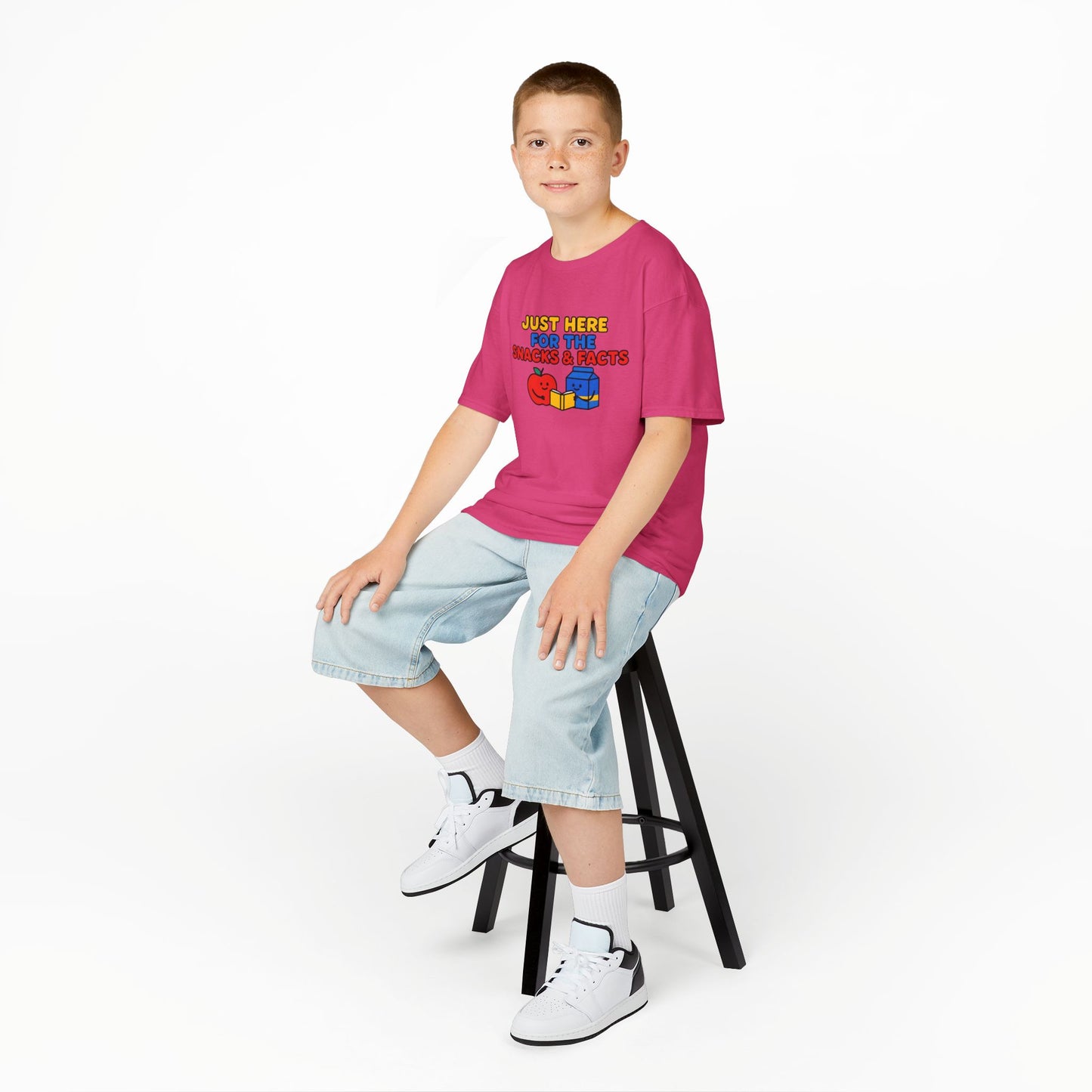 Just Here for the Snacks & Facts - Kids Classic Cotton T-Shirt