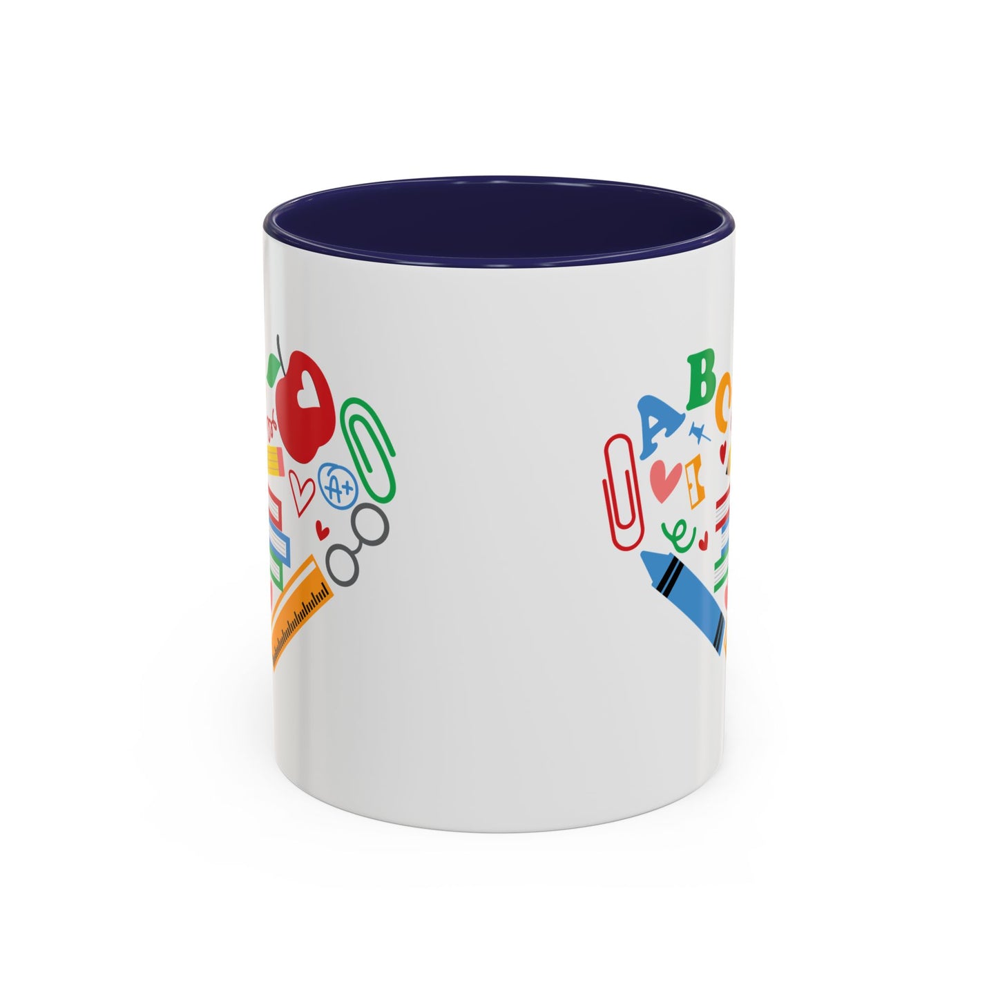 Back to School Teacher's Heart Coffee Mug - Colorful Classroom Design
