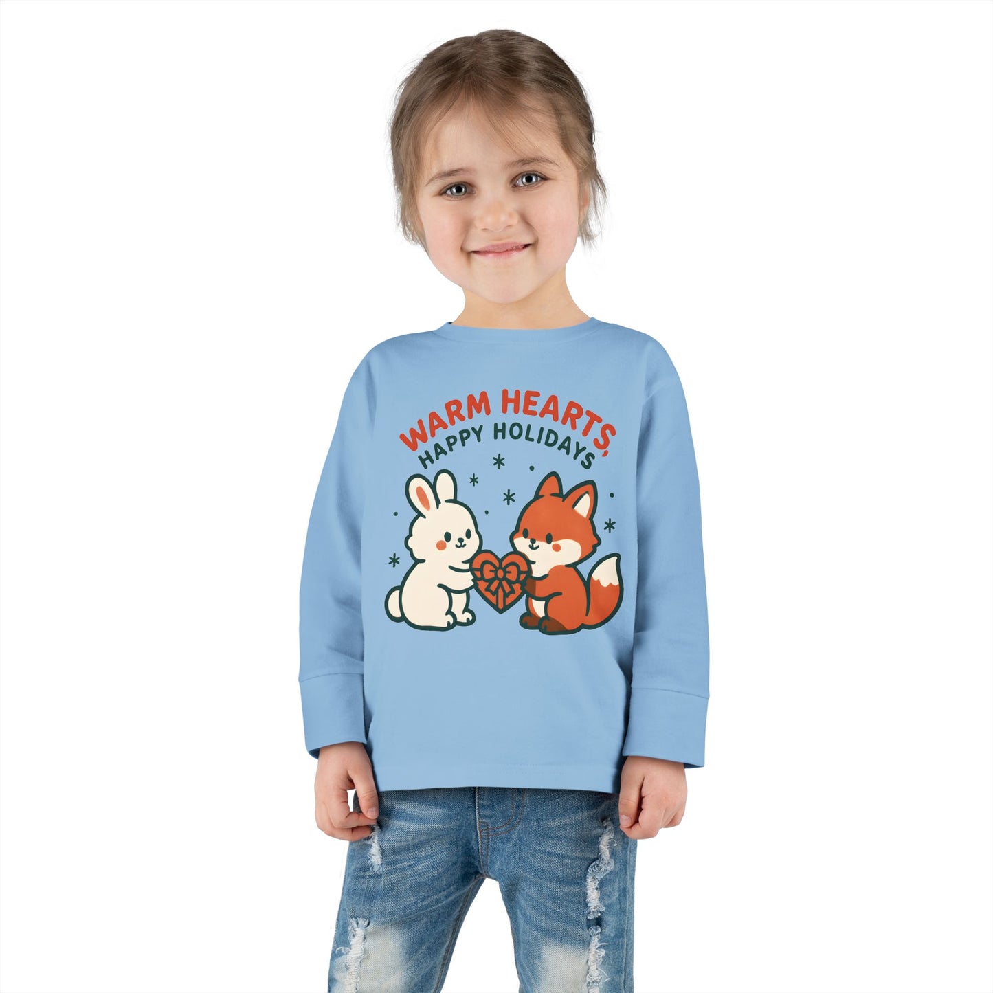 Warm Hearts, Happy Holidays Toddler Long Sleeve Tee
