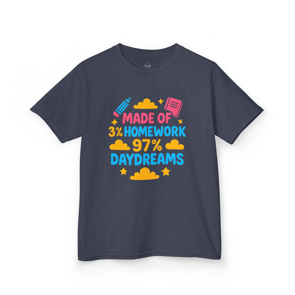 Made of 3% Homework & 97% Daydreams – Kids Classic Cotton T-Shirt