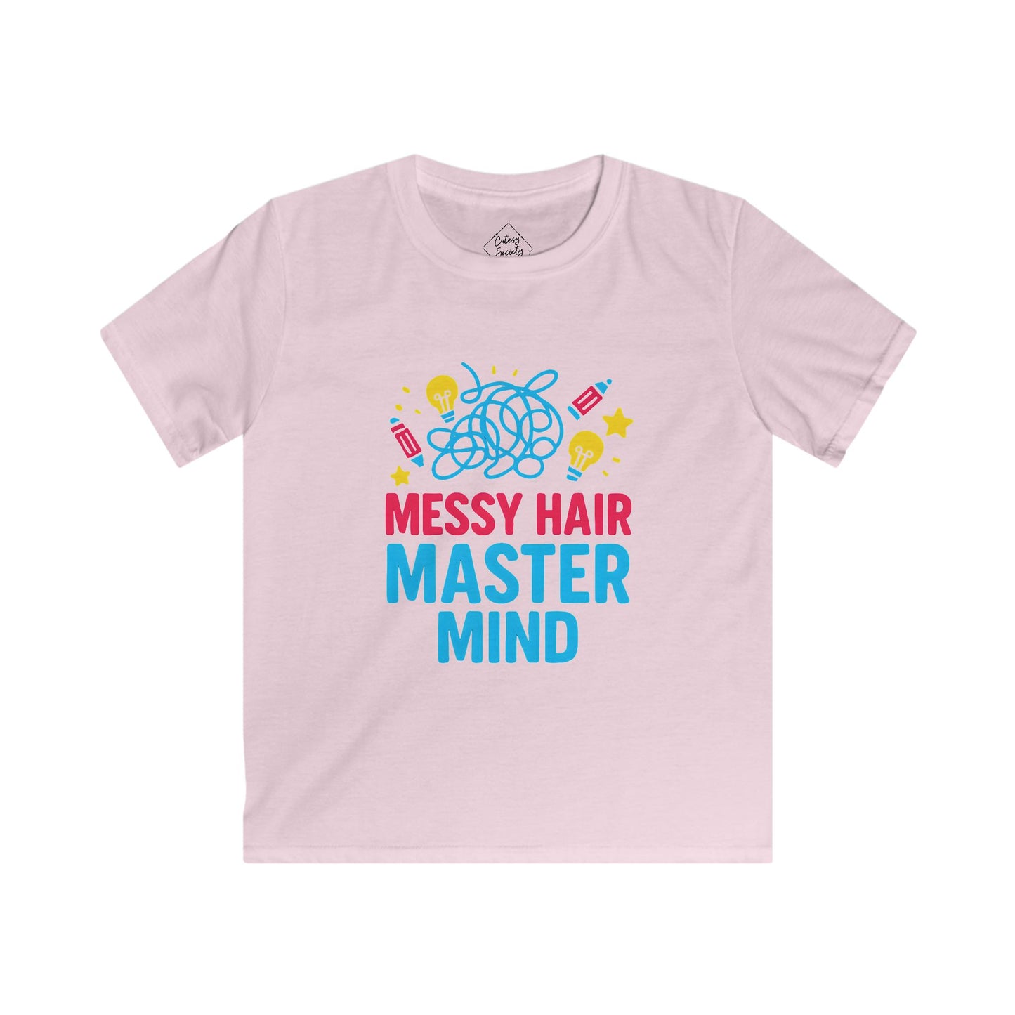 Messy Hair Mastermind - Kids Soft Cotton T-Shirt