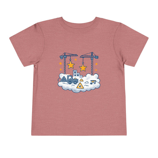 Construction Crane Stars Nursery Shirt – Toddler Soft Cotton T-Shirt