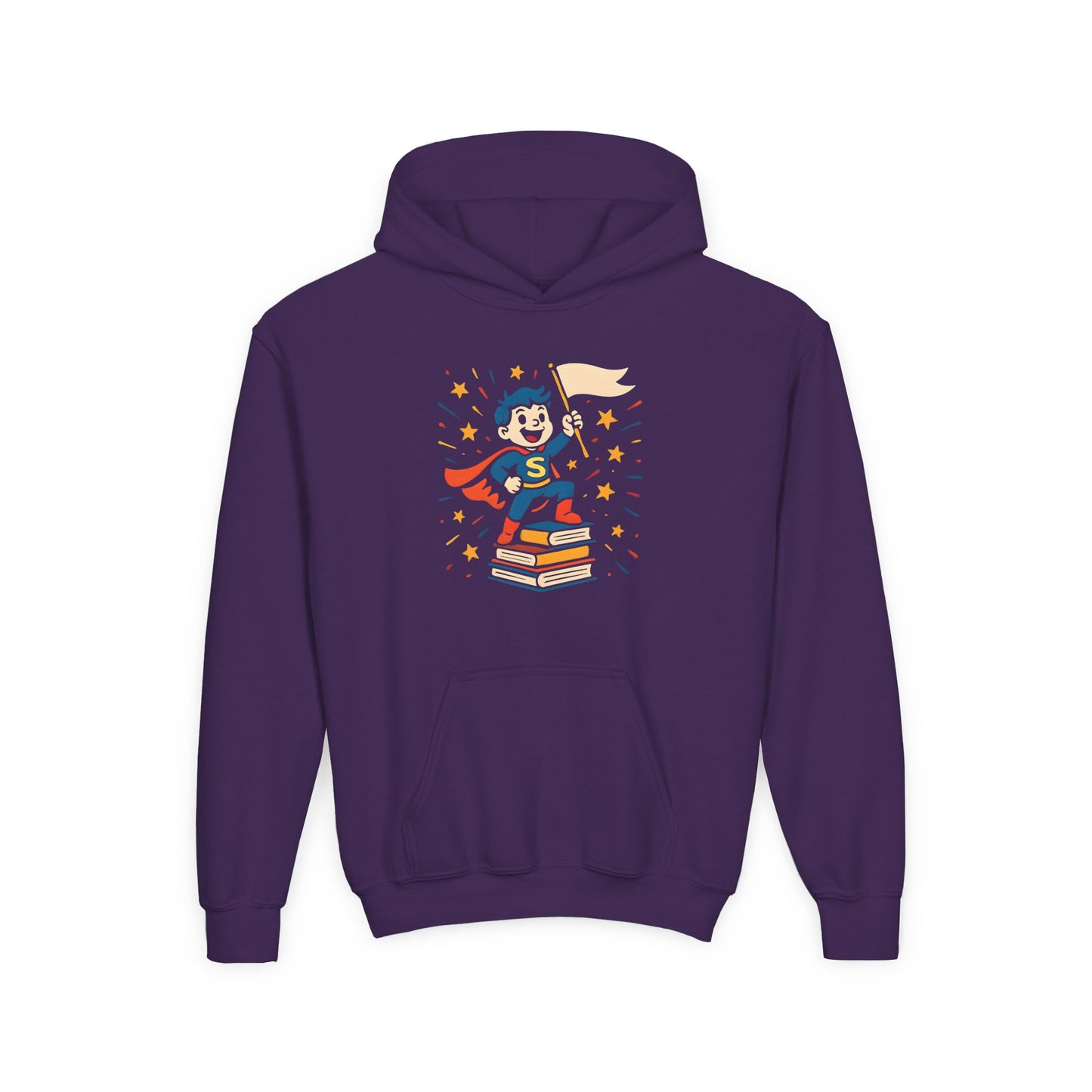 Cute Bookworm Superhero – Kids Classic Hoodie Sweatshirt