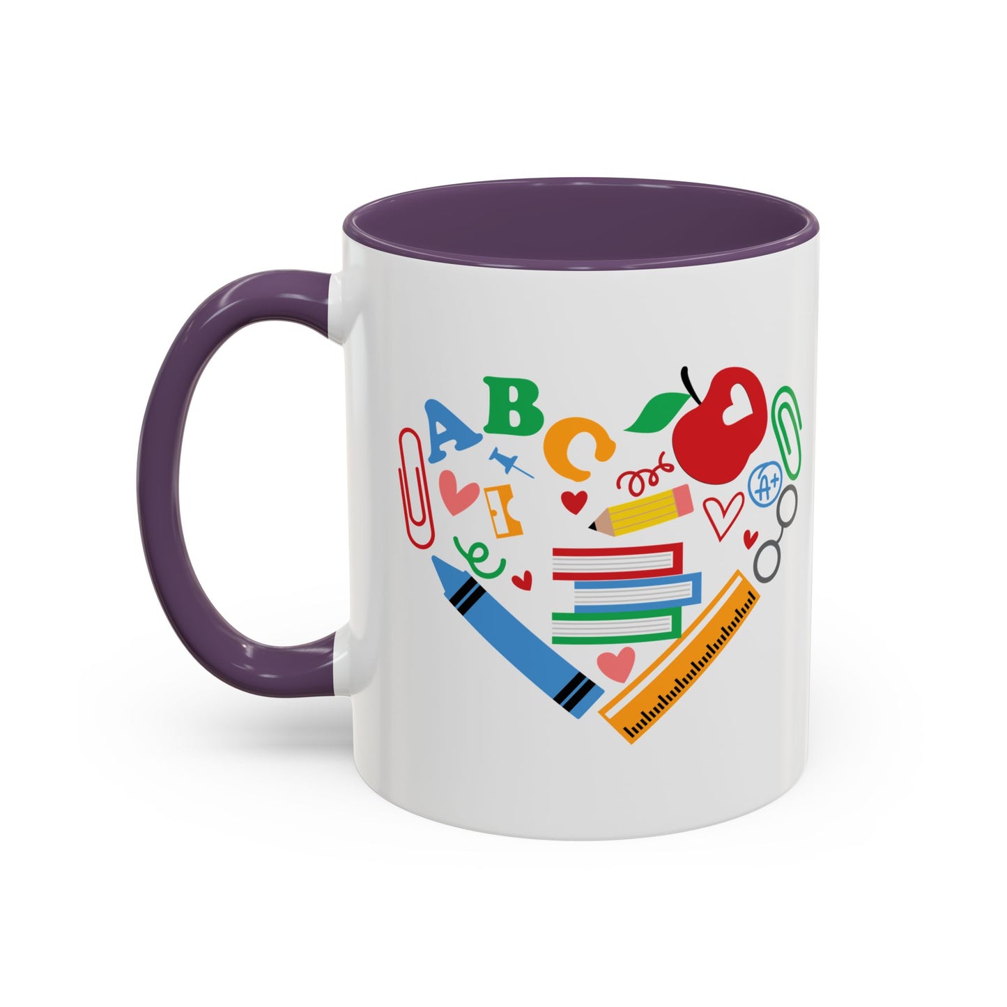 Back to School Teacher's Heart Coffee Mug - Colorful Classroom Design