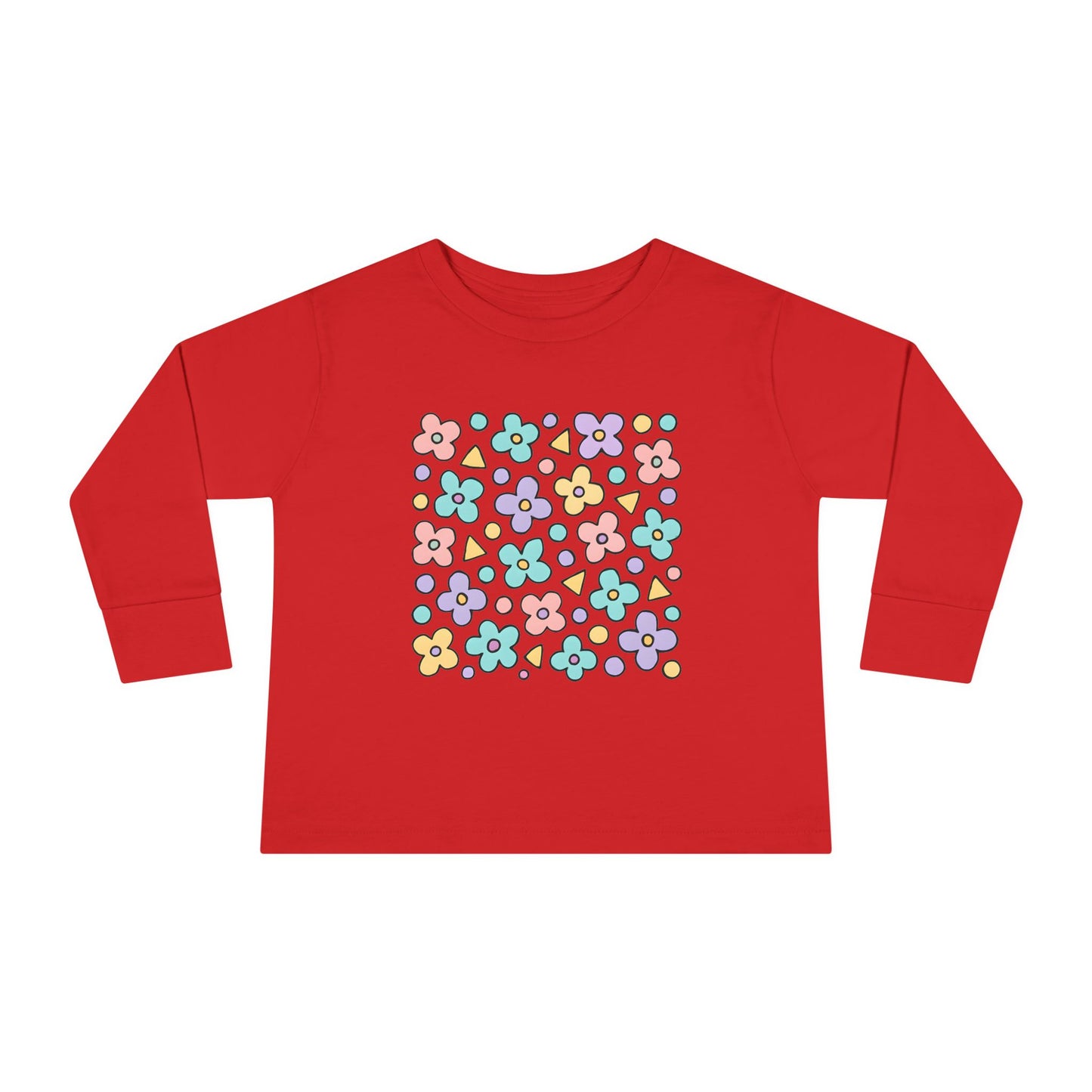 Pastel Ditsy Flower – Toddler Soft Long Sleeve T-Shirt