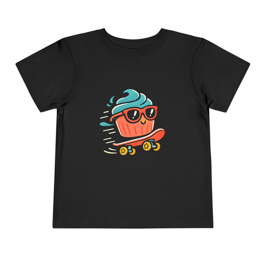 Cool Cupcake Skateboard – Toddler Soft Cotton T-Shirt