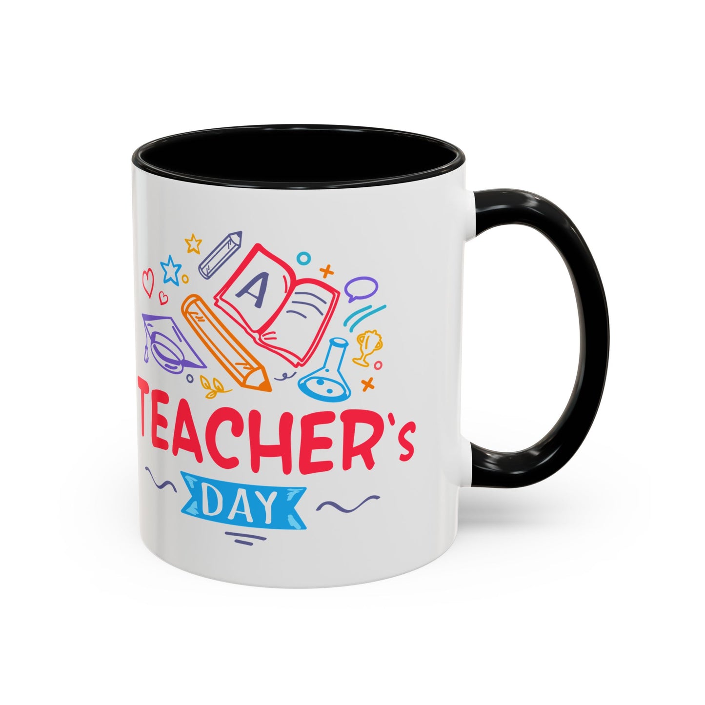 Teacher's Day Accent Coffee Mug - Celebrate Educators with Colorful Designs