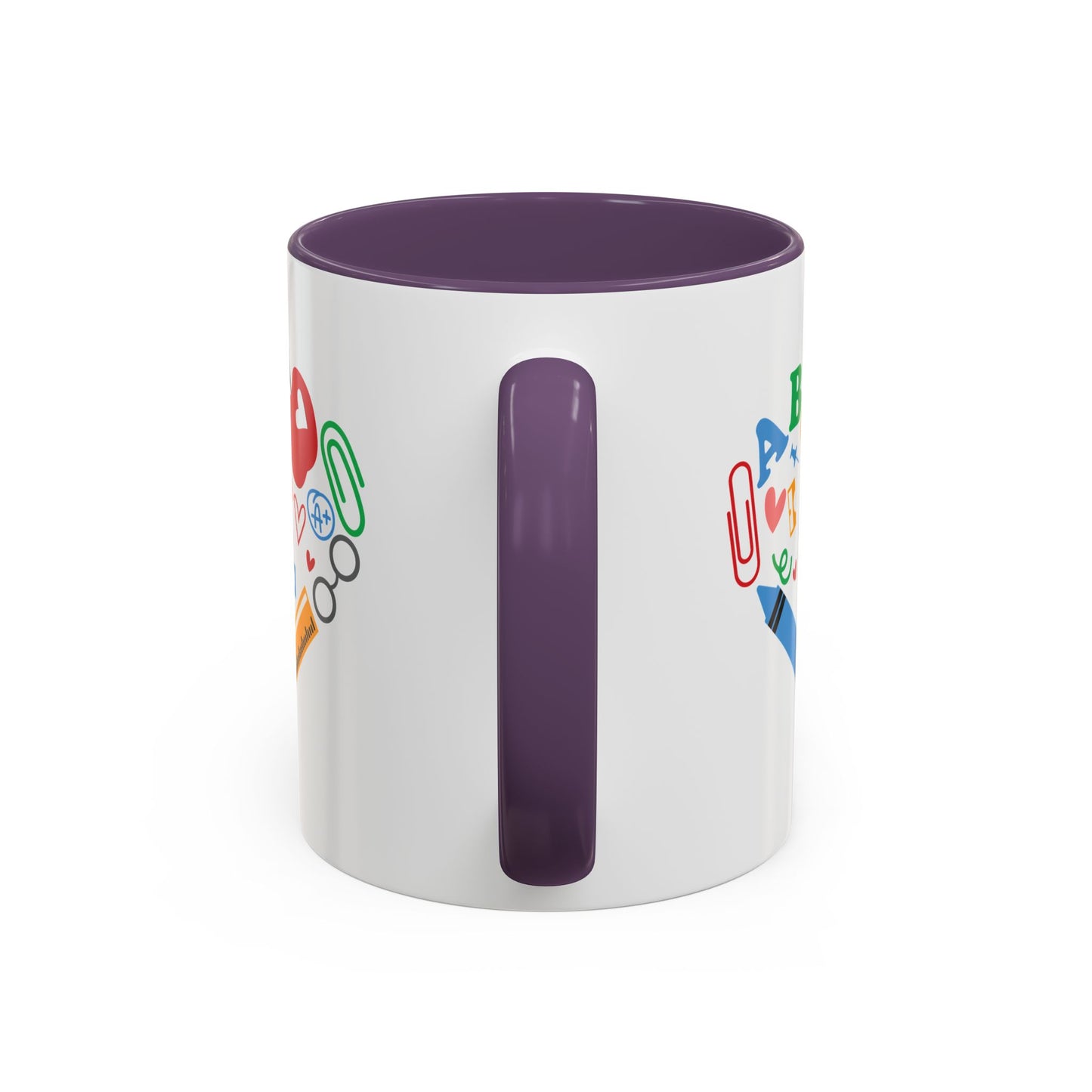 Back to School Teacher's Heart Coffee Mug - Colorful Classroom Design
