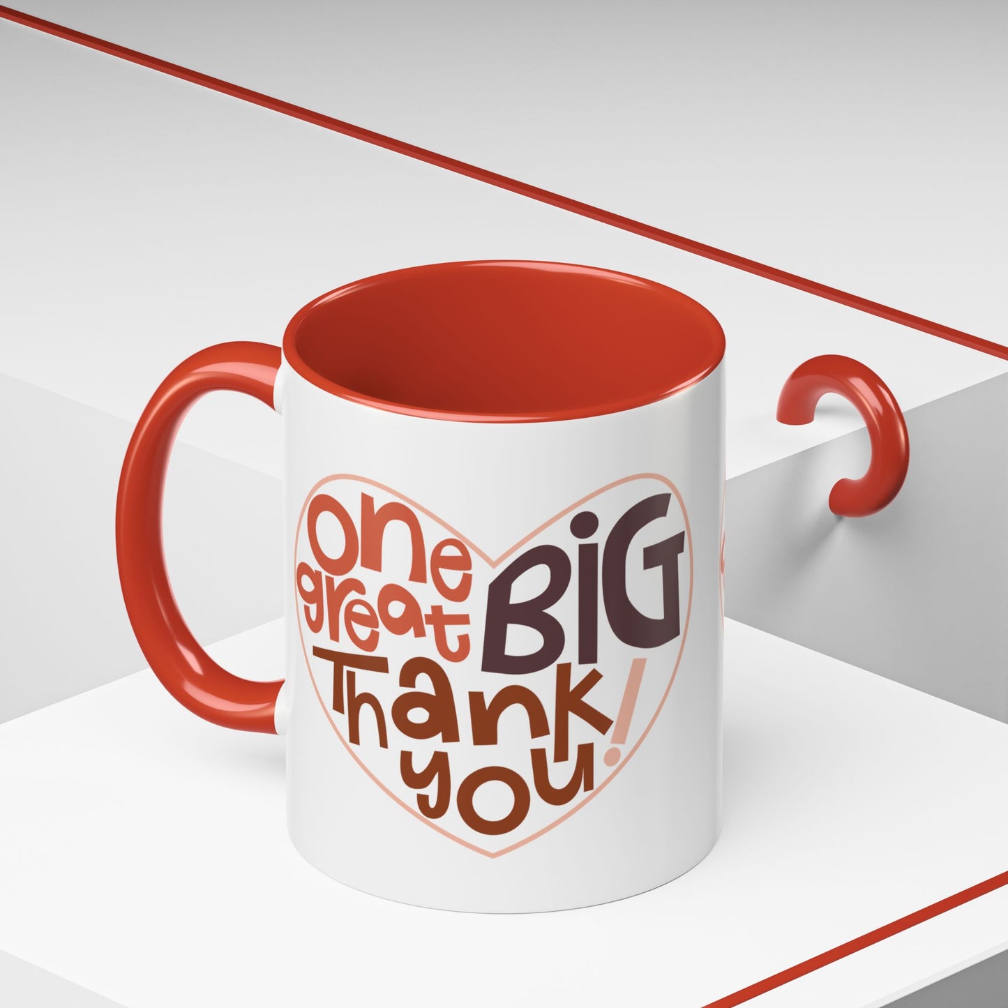 Thank You Accent Coffee Mug – One Great Big Thank You Design (11oz, 15oz)