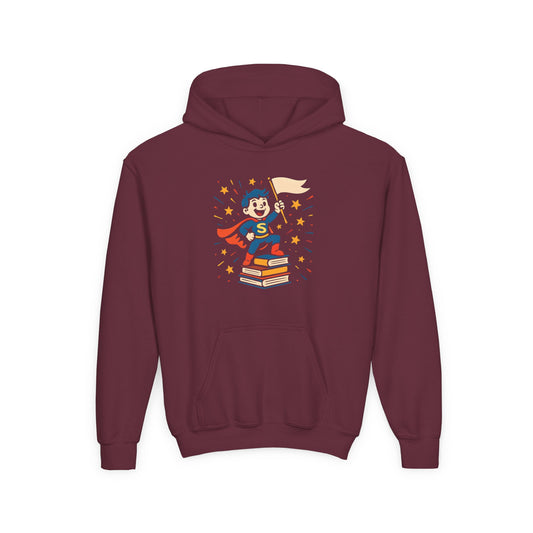 Cute Bookworm Superhero - Kids Classic Hoodie Sweatshirt