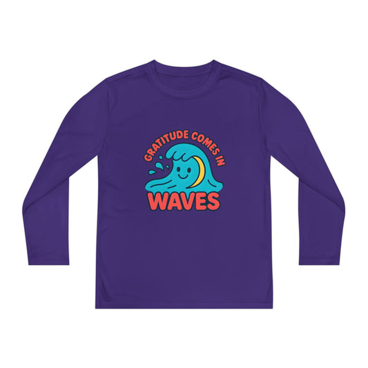 Gratitude Comes in Waves Youth Long Sleeve Tee