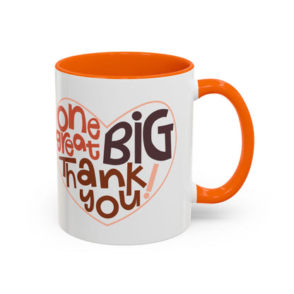 Thank You Accent Coffee Mug – One Great Big Thank You Design (11oz, 15oz)