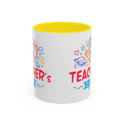 Teacher's Day Accent Coffee Mug - Celebrate Educators with Colorful Designs