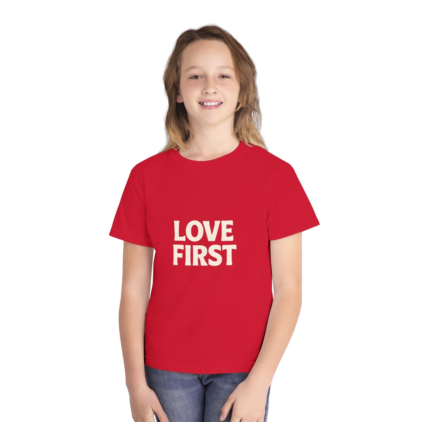 LOVE FIRST – Kids Relaxed Fit T-Shirt
