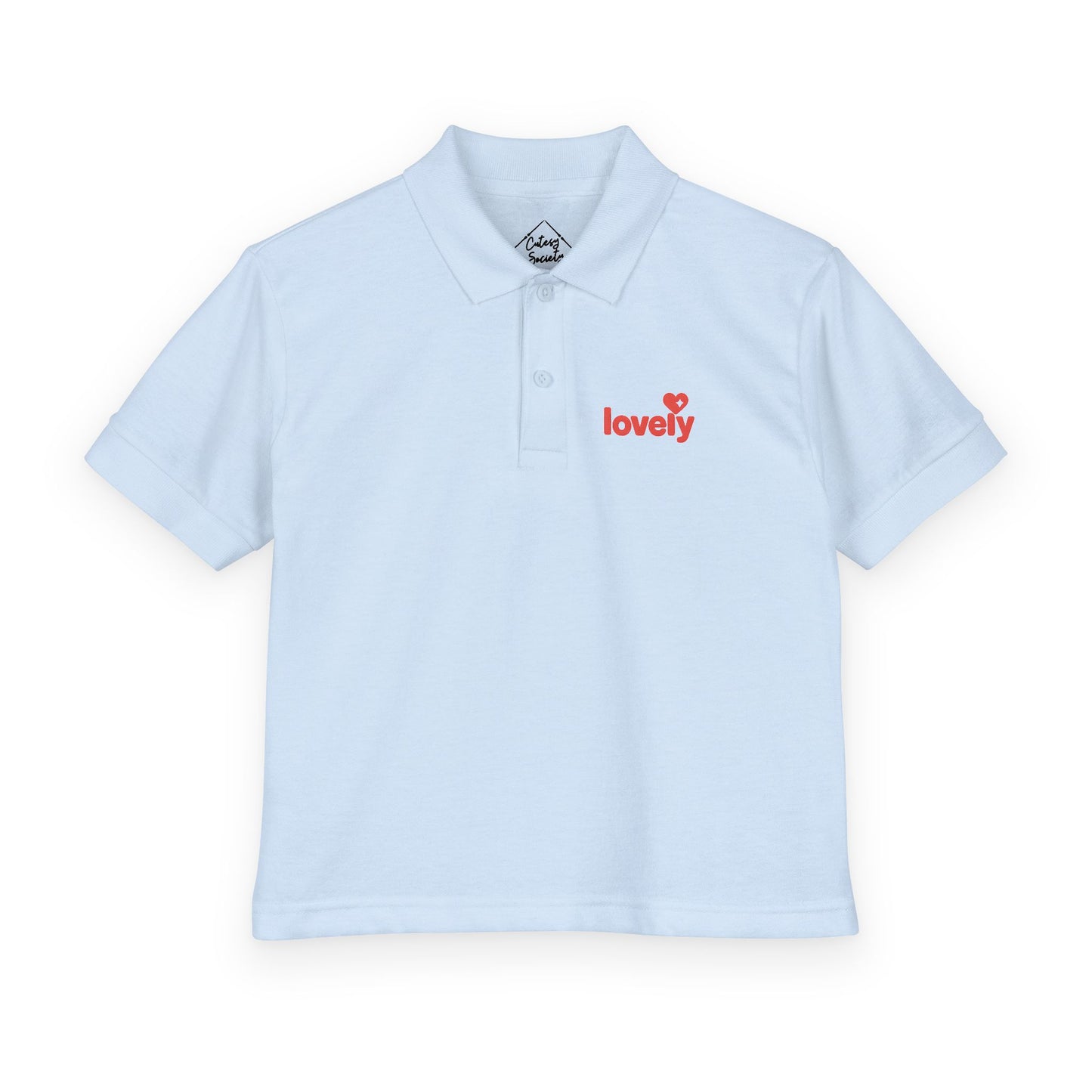 Red 'lovely' Heart Logo – Kids Classic Polo Shirt