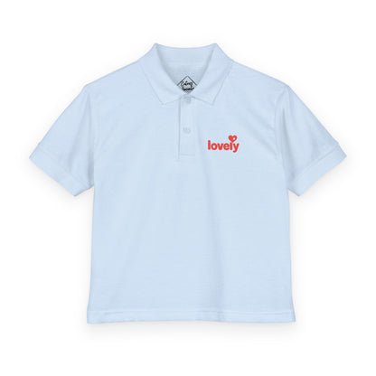 Red 'lovely' Heart Logo – Kids Classic Polo Shirt