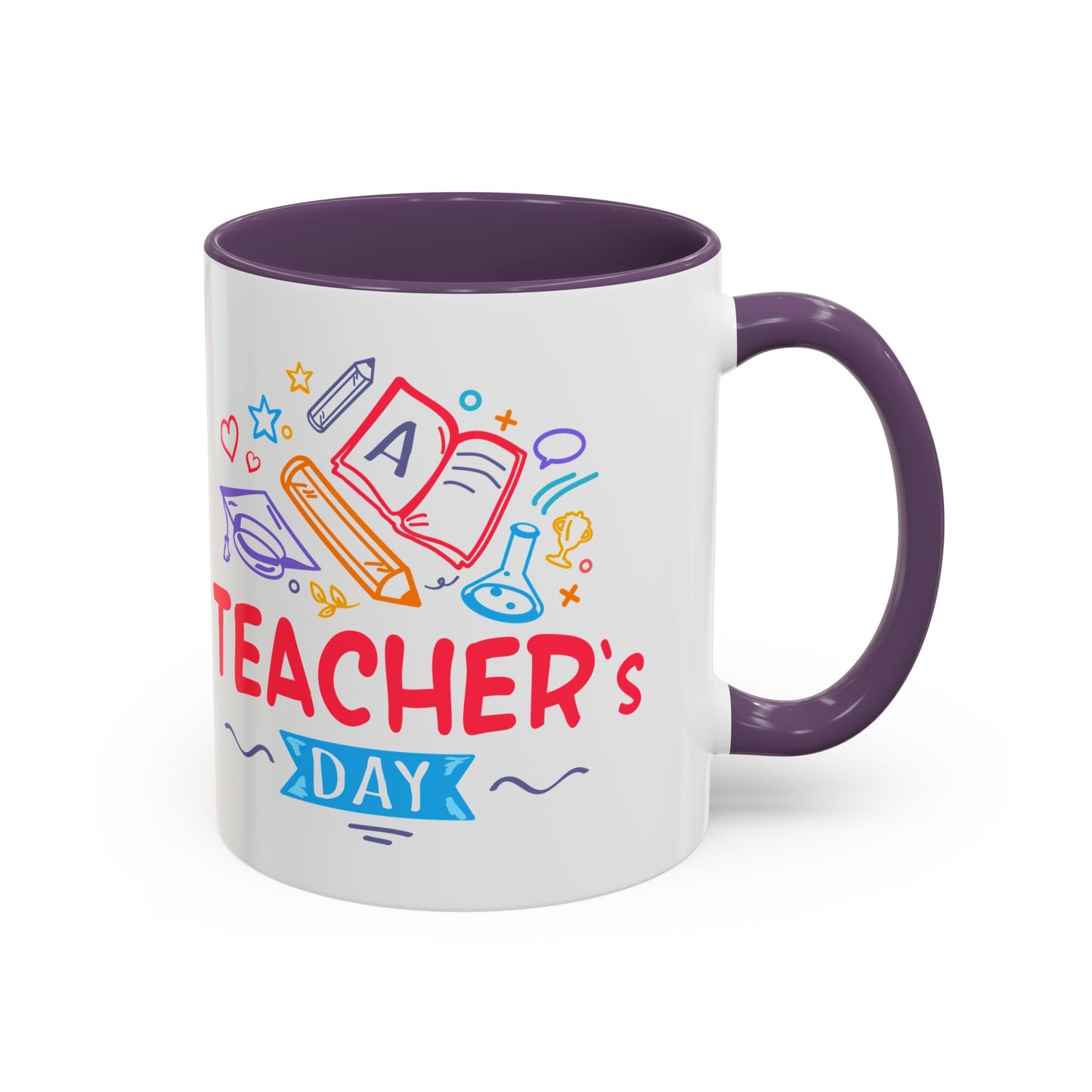 Teacher's Day Accent Coffee Mug - Celebrate Educators with Colorful Designs