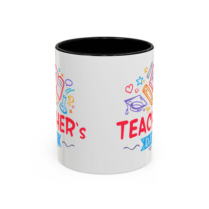 Teacher's Day Accent Coffee Mug - Celebrate Educators with Colorful Designs