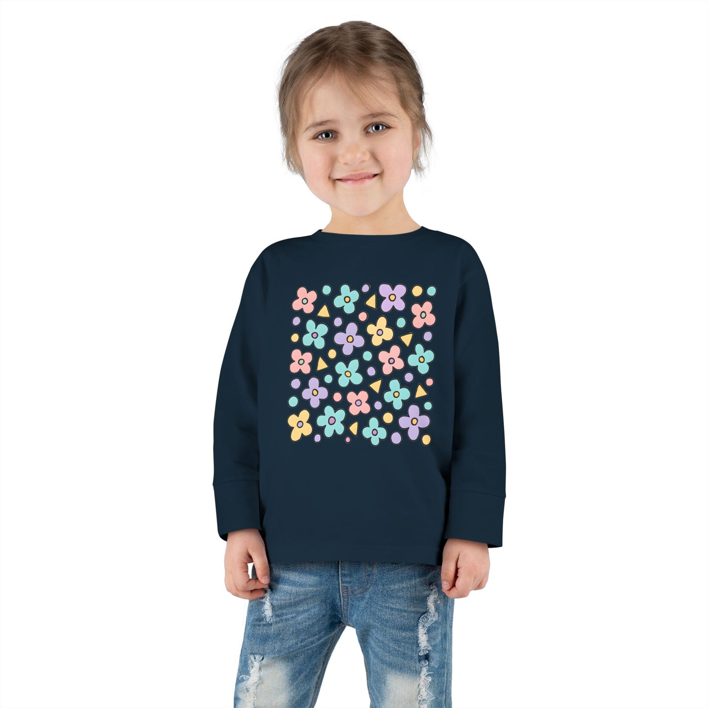 Toddler Pastel Ditsy Flower Long Sleeve Tee