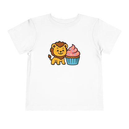 Cute Lion with Cupcake – Toddler Soft Cotton T-Shirt