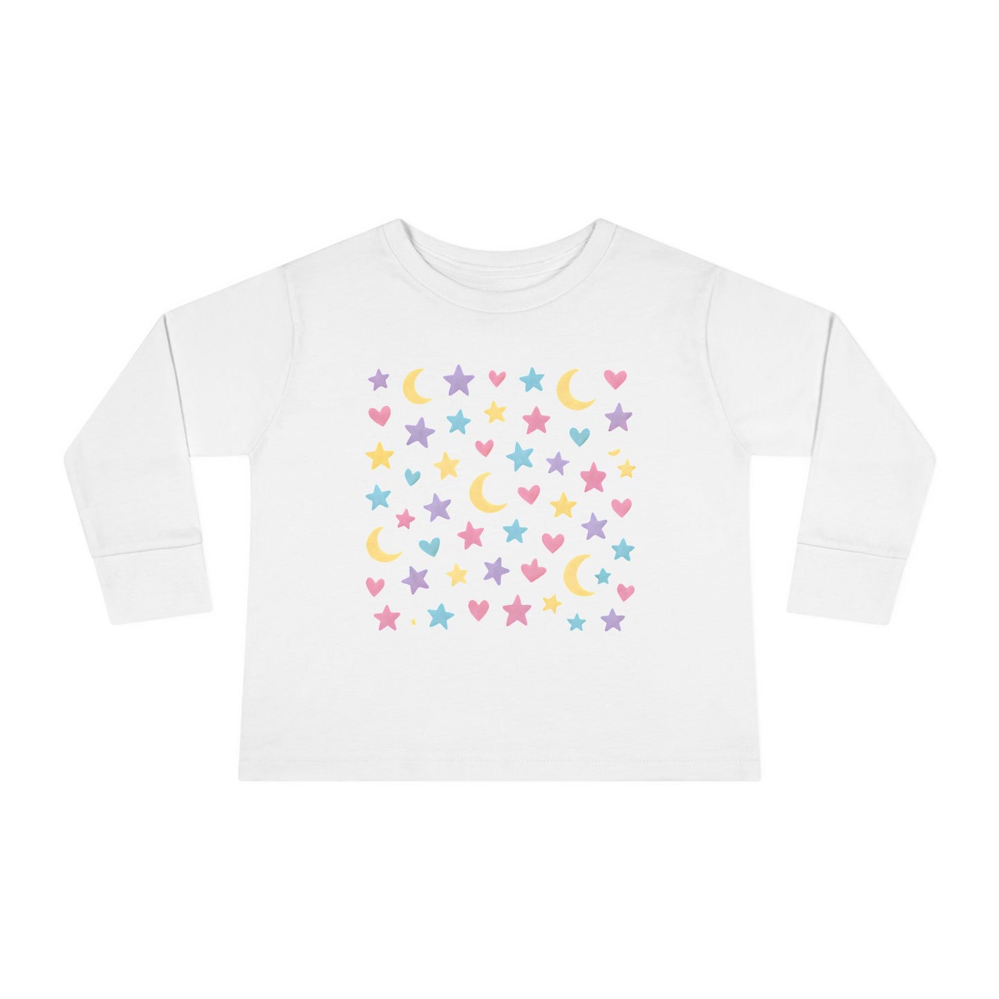 Toddler Pastel Stars, Moons & Hearts Long Sleeve Tee