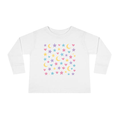 Toddler Pastel Stars, Moons & Hearts Long Sleeve Tee