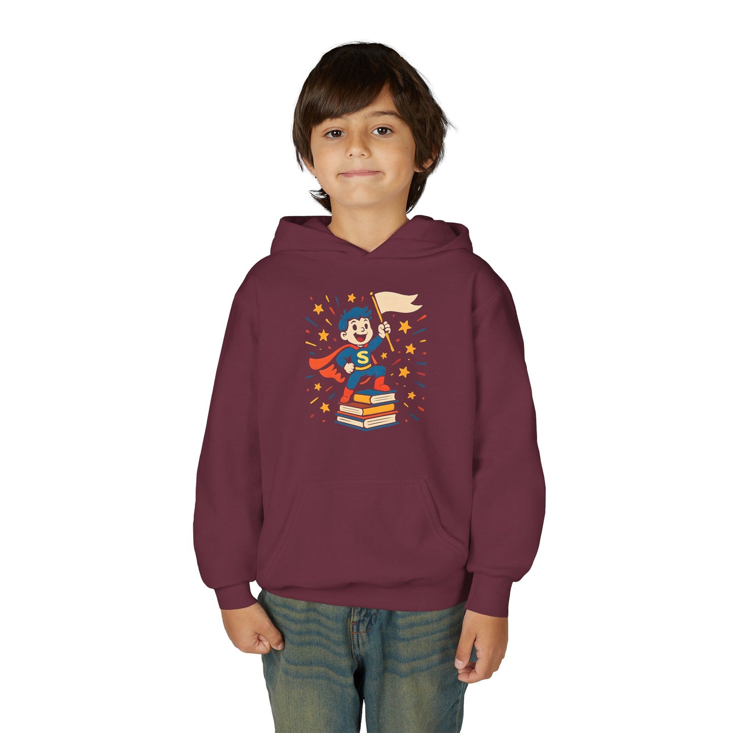 Youth Cute Bookworm Superhero Sweatshirt